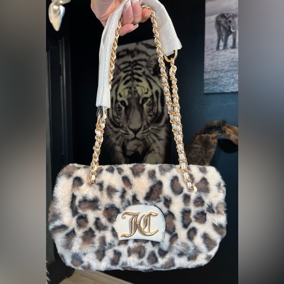 🐆 Juicy Couture GORGEOUS Fashion Vibe Flap Snow Leopard Shoulder Bag🐆NWOT - Picture 10 of 17
